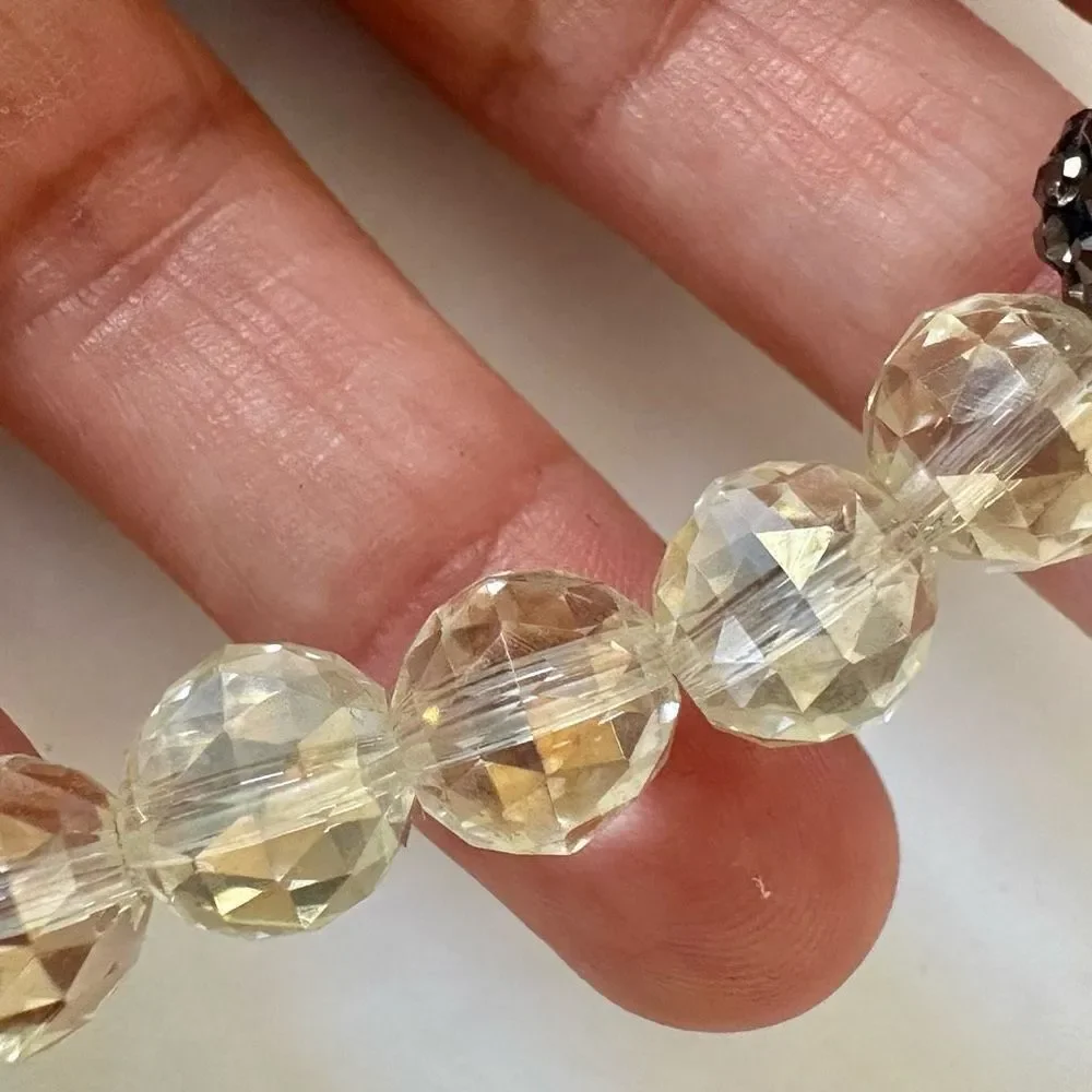 Clear beaded stretchy bracelet